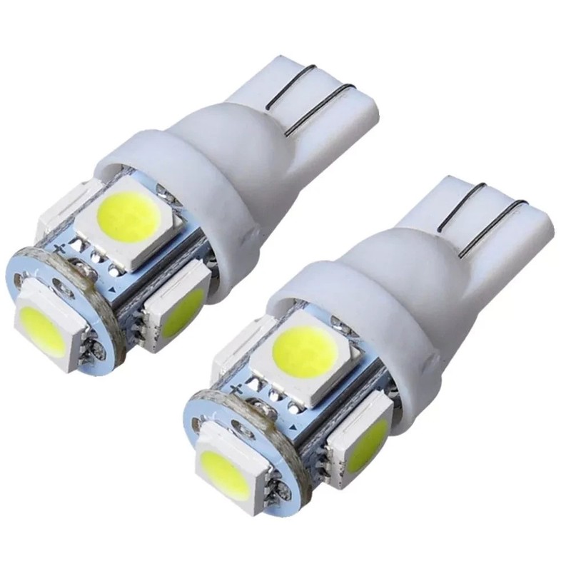 2pcs T10 5-SMD 5050 Super White LED Light Bulbs 192 168 194 W5W 2825 158 12V