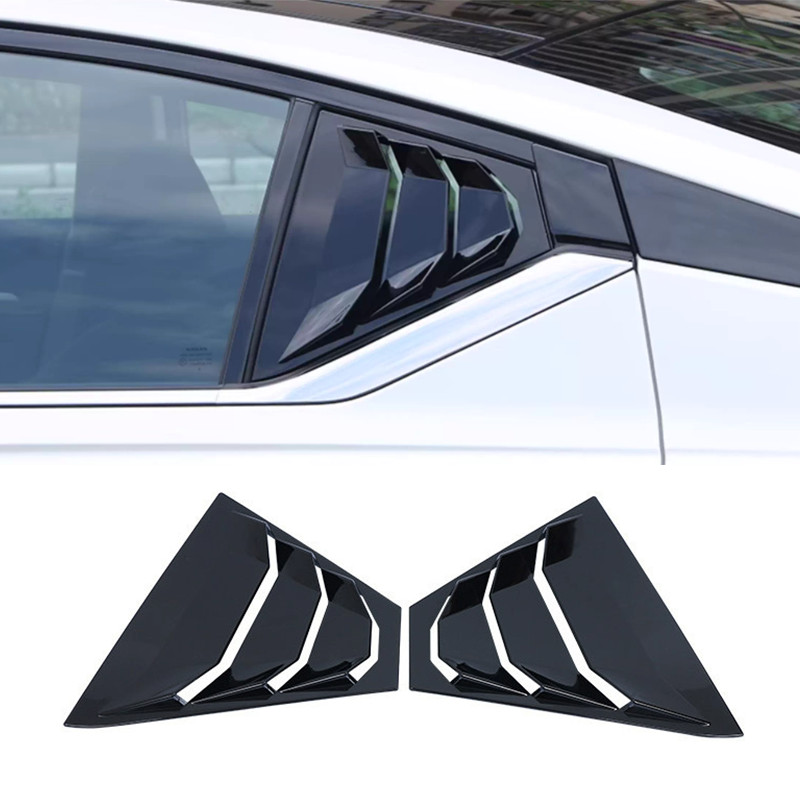 For Nissan Altima 2019-2025 Bright Black Vent Window Scoop Louver Trim 2pcs