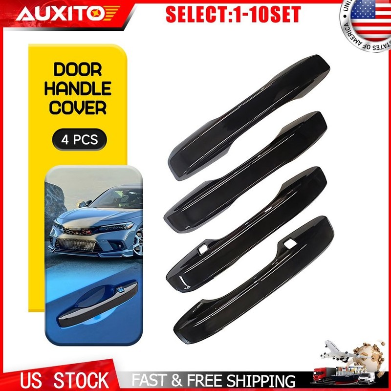 Fit Honda Civic 11th Gen 2022-2025 Gloss Black Door Handle Covers Trim Set 4-40X