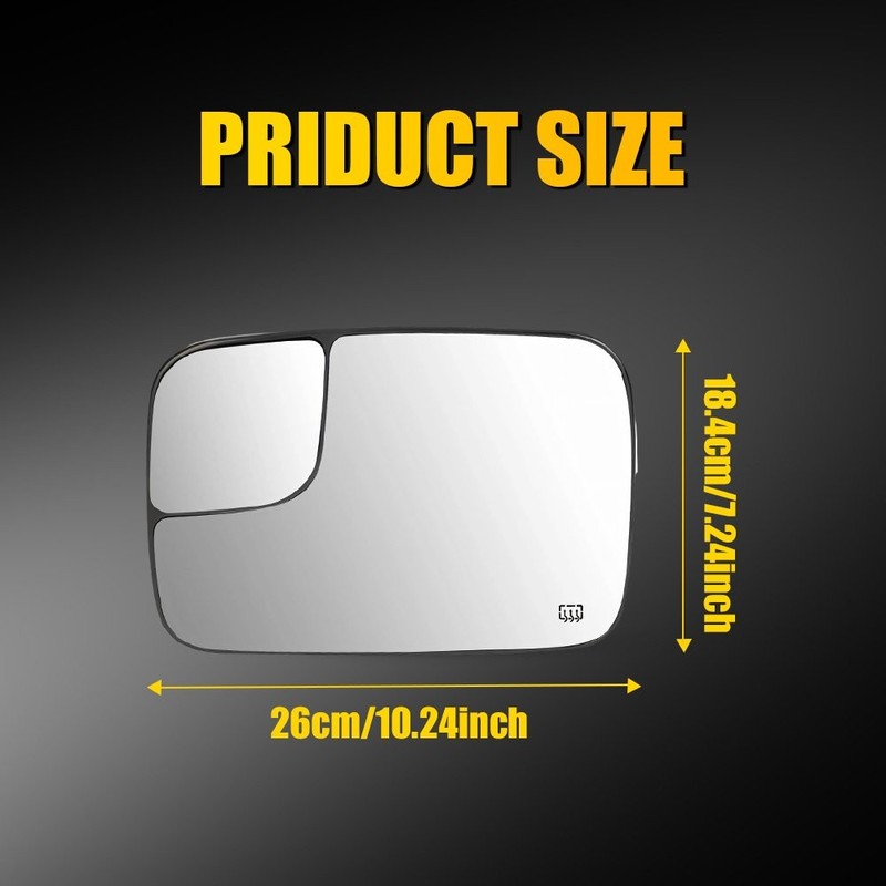 Heated Driver Tow Mirror Glass for Dodge RAM 05-08 1500 /05-09 2500 3500 1-5X gallery