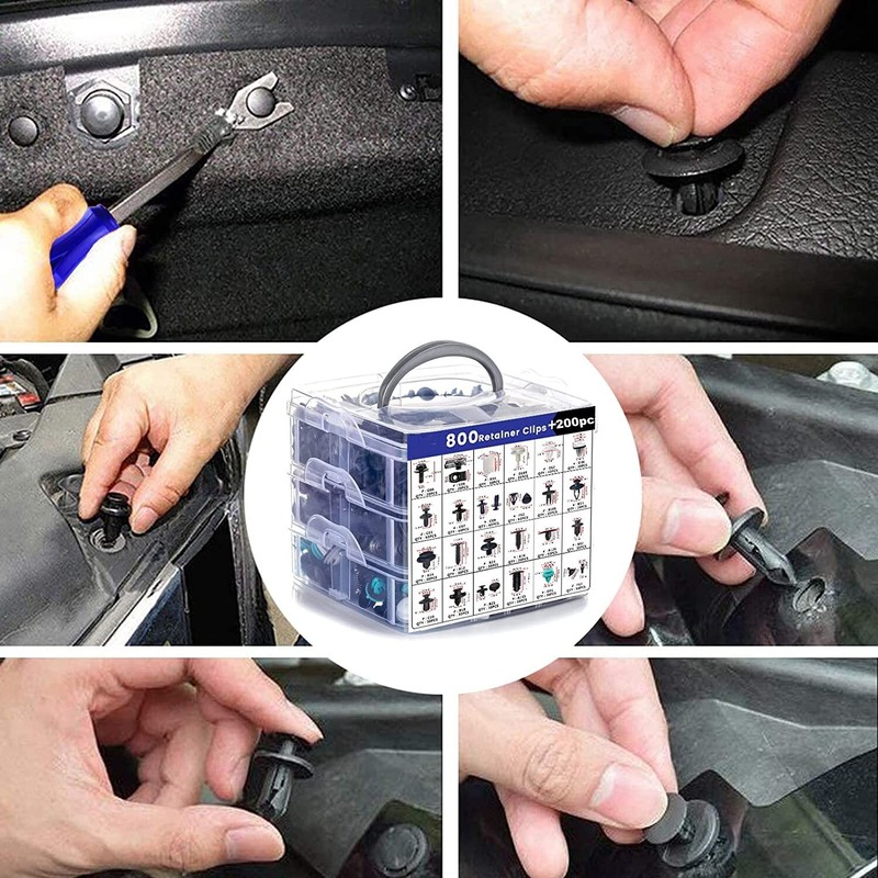 1000 Pieces Automotive Retainer Clips Push Fasteners Trim Pin Rivets Kit gallery