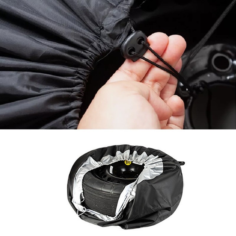 80*47cm Car Spare Tire Storage Cover Waterproof SUV Black Protector Wheel Cover gallery