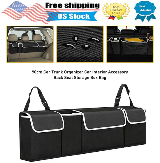 F/Car Trunk Organizer Oxford Interior Accessories Back Seat Storage Bag 4 Pocket