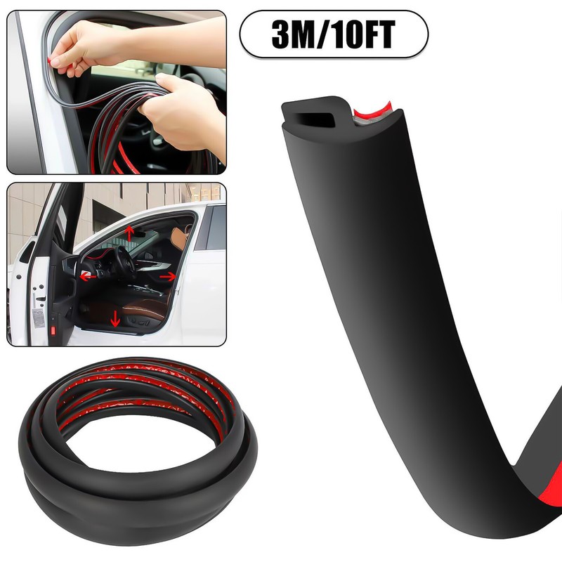 Universal 10ft H-Shaped Black Durable Waterproof Noise Insulation car seal strip gallery
