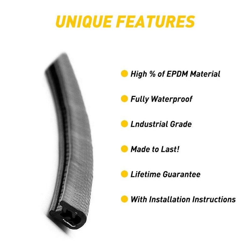 16feet Car Rubber Seal Trim Molding Strip Edge Door Lock Protector All Weather U gallery