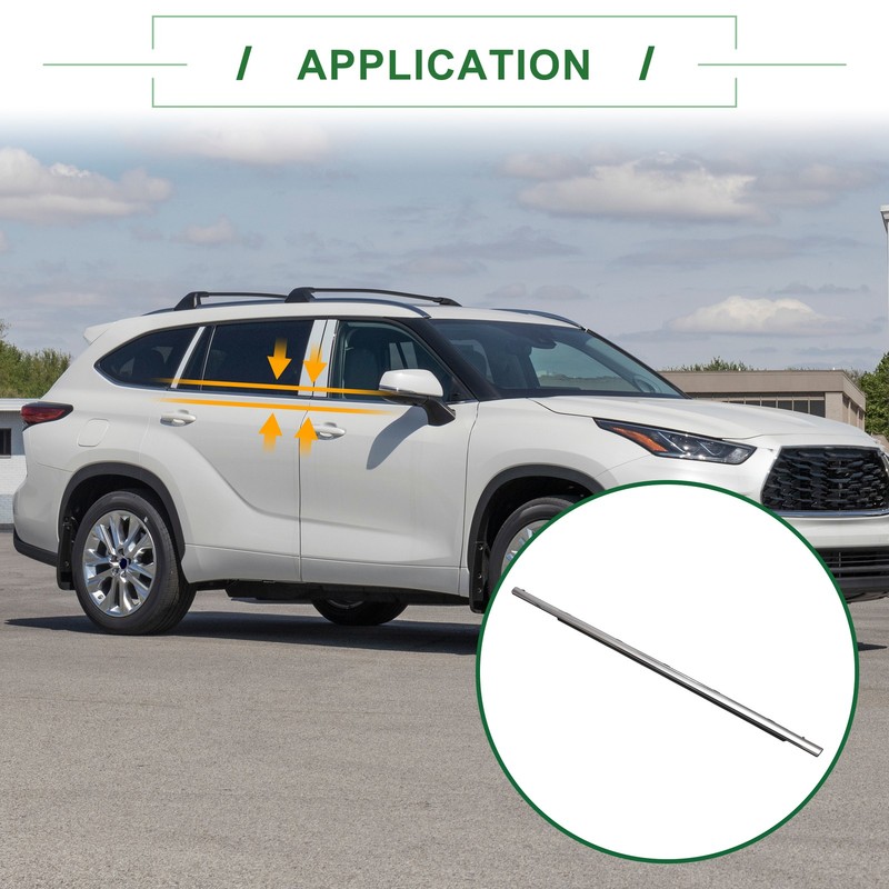 1pc Rear Left Weatherstrip Window Seal No.757400E080 for Toyota HIGHLANDER 15-21 gallery