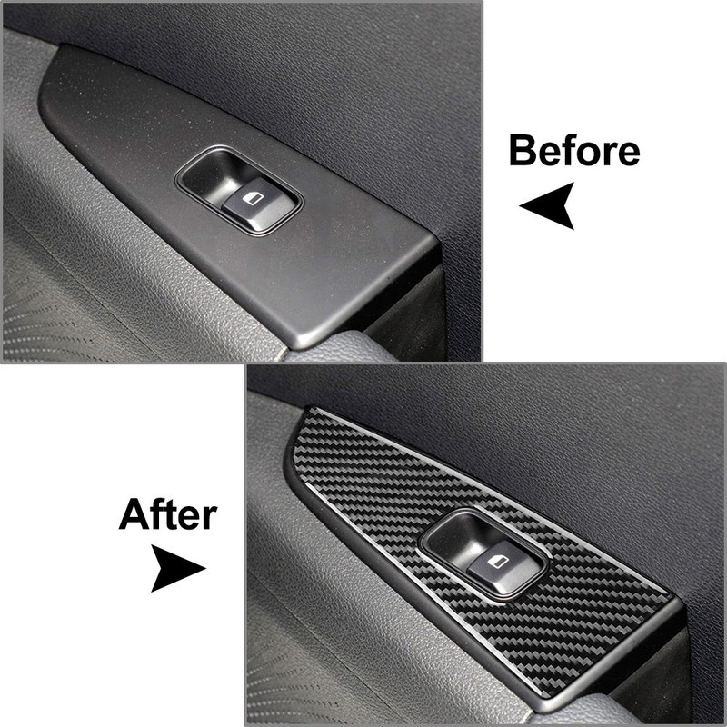 Window Lift Switch Panel Cover For Kia Forte Cerato K3 19-23 Carbon Fiber black gallery