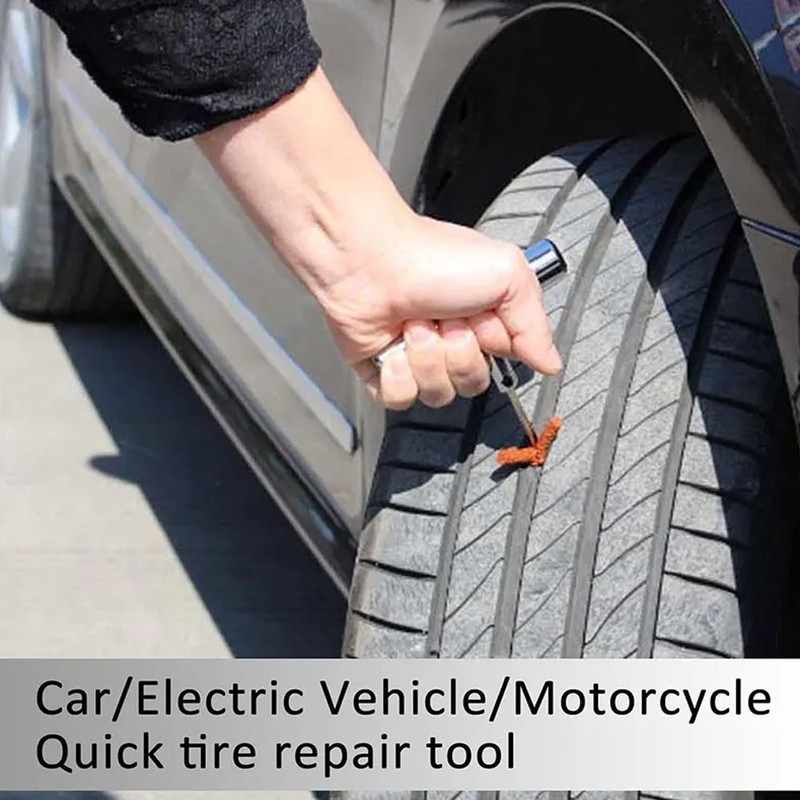 Car Heavy Duty Tire Plug Kit Professional Tools for Tubeless Tyre Flats Fix Set gallery