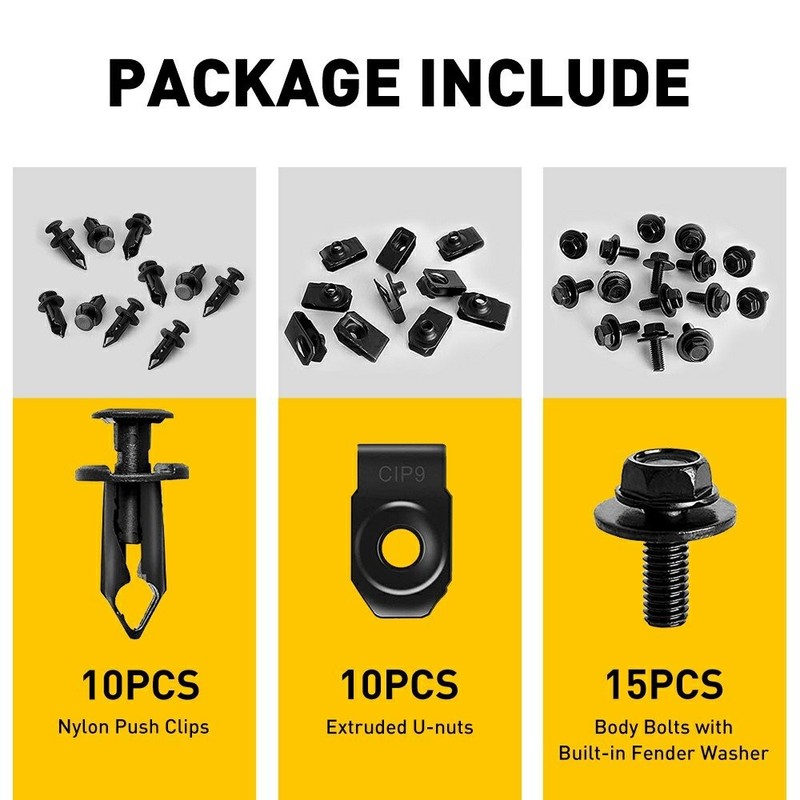 Under Shield Cover Splash Guard Fit 35x Nissan Body M6 Bolts&U-nut Clips- Engine gallery