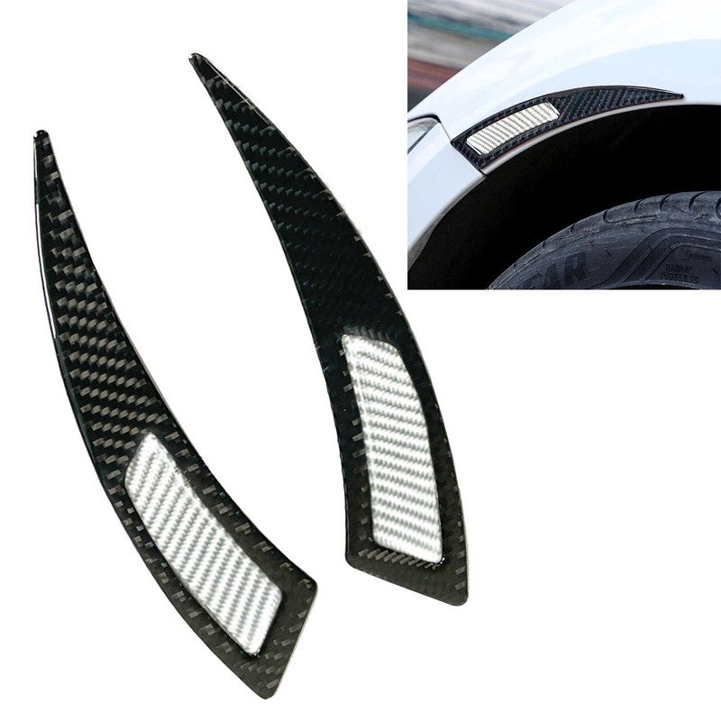 Real Carbon Fiber Silver Anti-Collision Strip Wheel Eyebrow Trim Cover TLS J