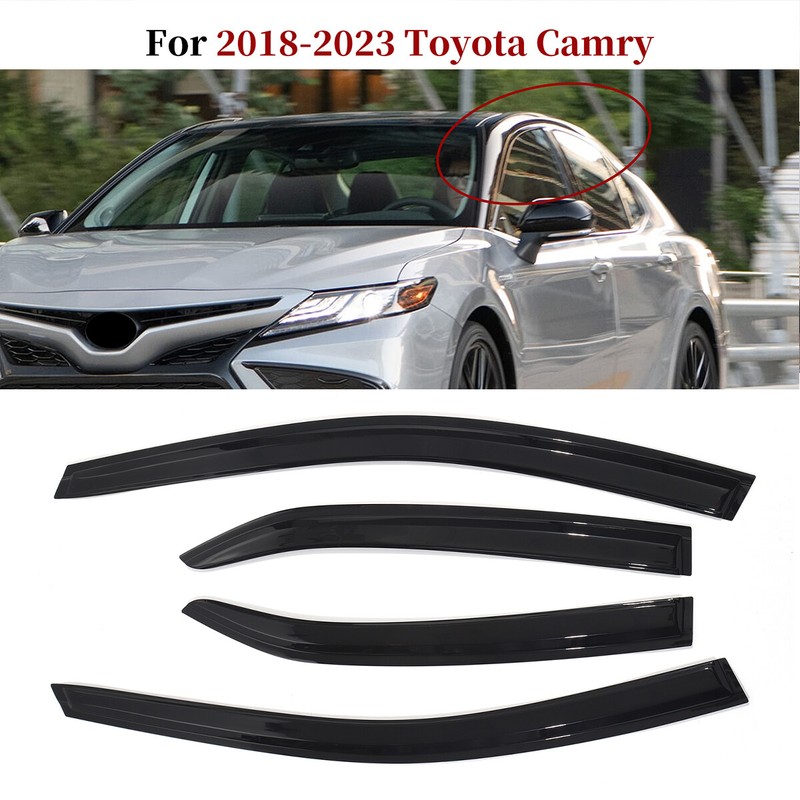 4PCS/Set Window Visor Sun Rain Deflector Guard Black For Toyota Camry 2018-2024