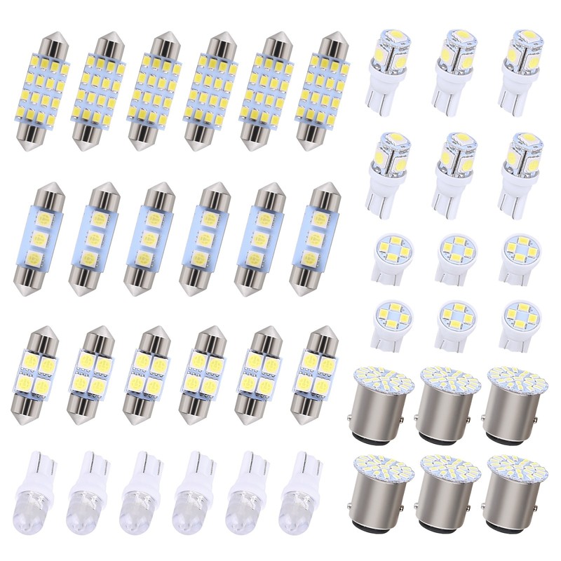 42PCS Car Interior Combo LED Map Dome Door Trunk License Plate Light Bulbs White gallery