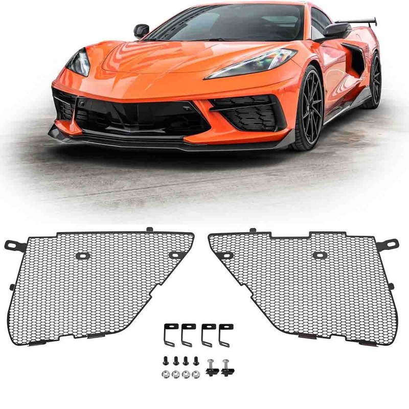 Front Radiator Grill Mesh Guard Insert Cover For Chevy for Corvette C8 2020-2026