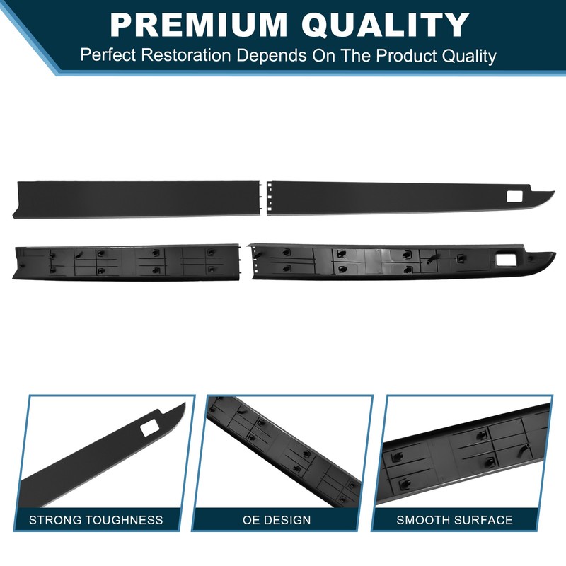 For 2009-2022 Ram 1500 Crew Cab 5‘7‘’ Bed Rail Tailgate Cap Molding Trim Set gallery