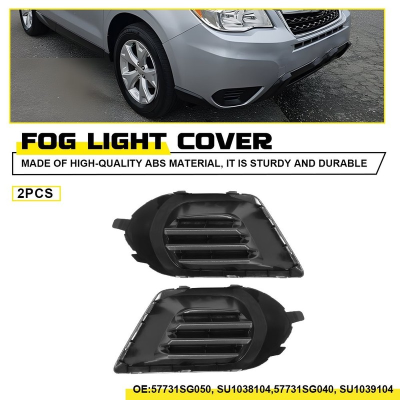 2pcs Front Fog Light Lamp Cover Bezel Left Right For 2014-2016 Subaru Forester