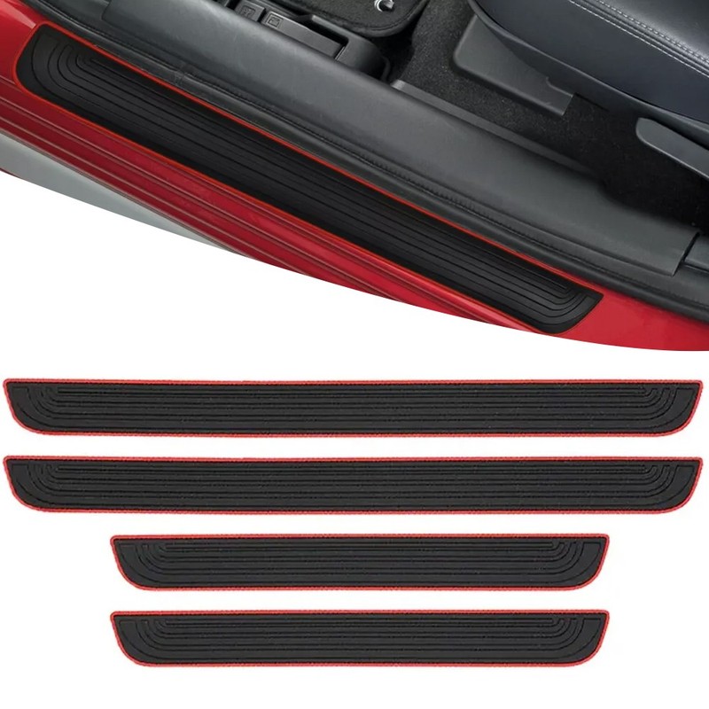 4x Soft Rubber For Volkswagen Car Sedan Door Scuff Sill Cover Panel Protector