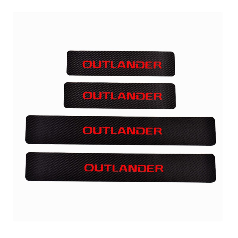 4Pcs Carbon Fiber Leather Car Door Sill stickers for Mitsubishi Outlander gallery