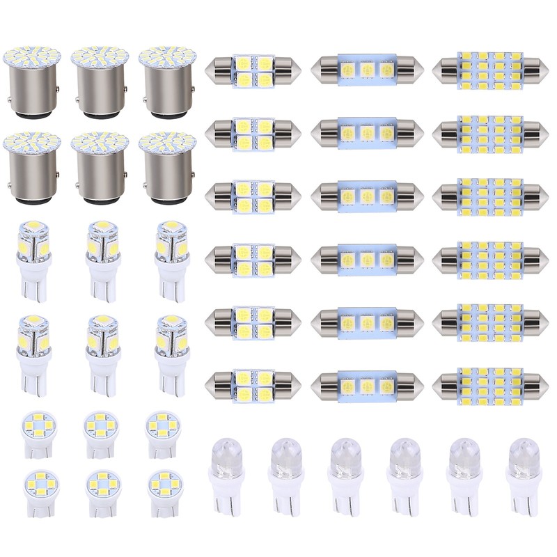 42PCS Car Interior Combo LED Map Dome Door Trunk License Plate Light Bulbs White gallery