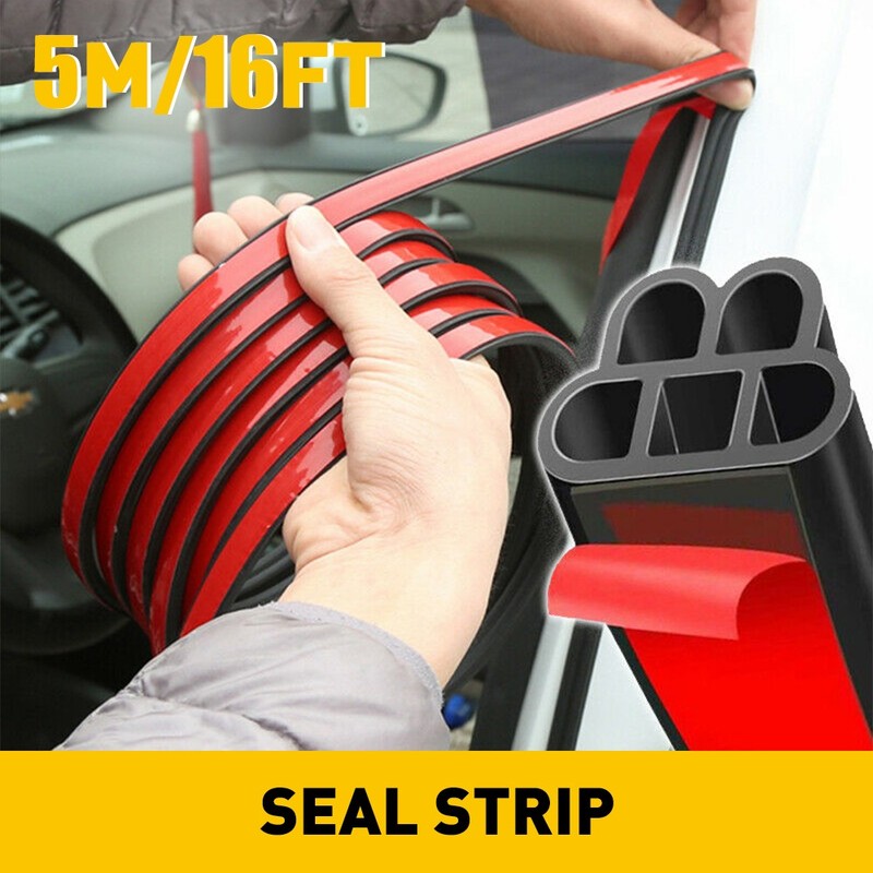 Car Rubber Trim Door Edge Moulding Weatherstrip Strip Seal 5M/16Ft