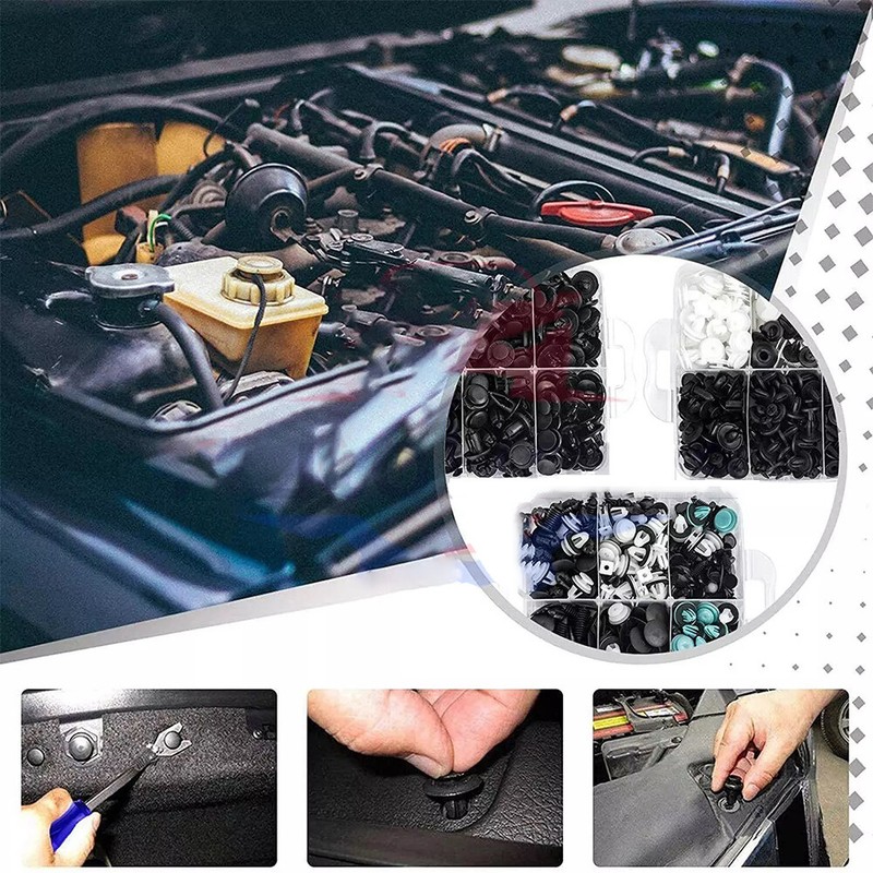 1101PCS Car Retainer Clips Auto Fasteners Push Trim Clips Pin Rivet Bumper Kit gallery