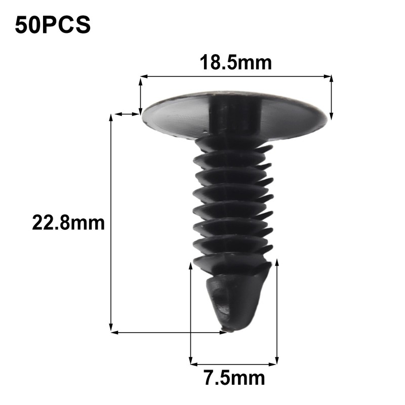 50pcs Plastic Rivet Fastener Clips 7.5mm-6.0mm Hole For Nissan-Honda gallery