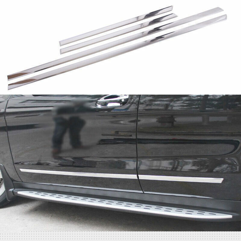 For Benz GLE GLS 2016-2019 Chrome Titanium Car Body Door Side Molding Sill Guard