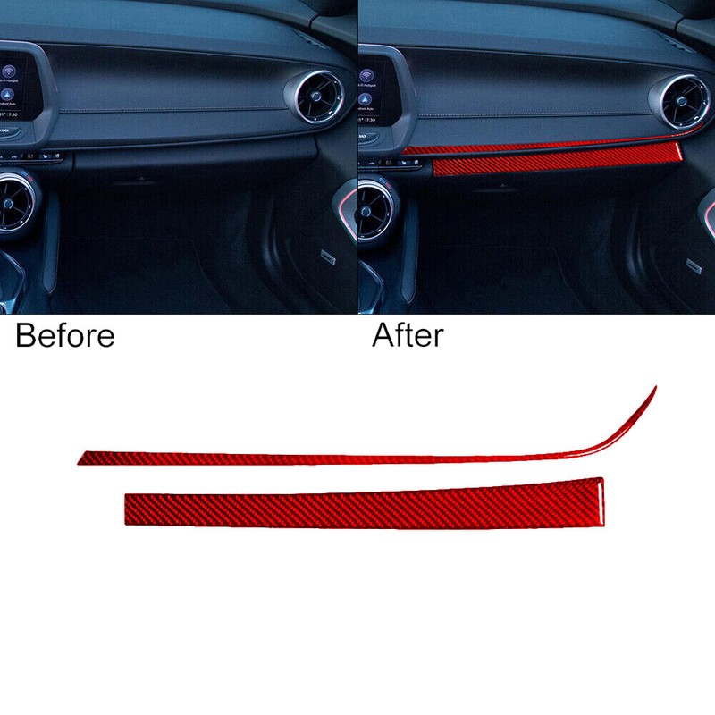 35pcs For Camaro 2016-18 Red Carbon Fiber Full Kits Interior Trim gallery