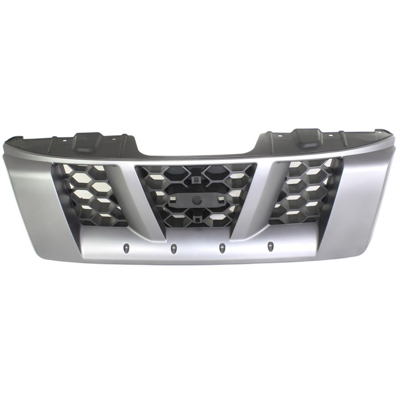 Grille For 2005-2008 Nissan Xterra Silver Shell w/ Gray Insert Plastic