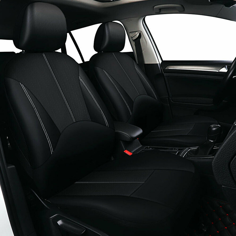 13PCS PU Leather Car Seat Cover Front Rear Protector Cushions Universal Full Set gallery