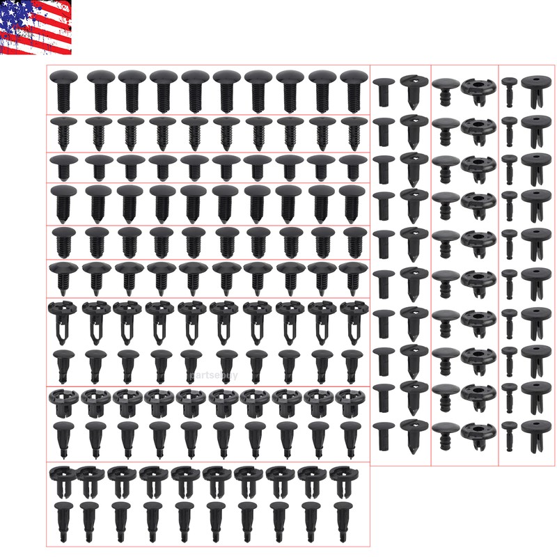 240pcs Car Plastic Trim Retainer Fastener Clip Push Pin Fender Bumper For GM etc