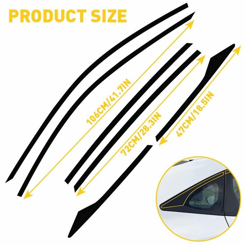 For Honda Civic Sedan 2016-2021 Chrome Delete Blackout Window Trim Black gallery