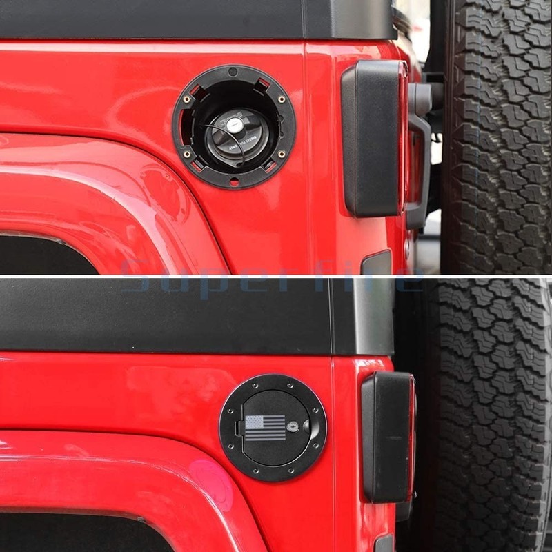 USA Flag Gas Fuel Tank Cap Cover w/Keys Accessories fit Jeep Wrangler JK 2007-17 gallery