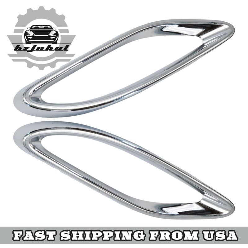 1 Pair Bumper Trim Chrome For Mercedes-Benz 2019-2022 A220 2018 E400 2021 E350
