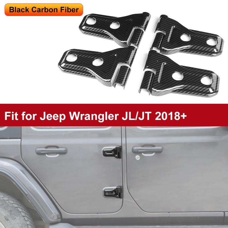 Carbon fiber Door Hinge Cover Trim Hood for Jeep Wrangler JL JT 2018+ Exterior
