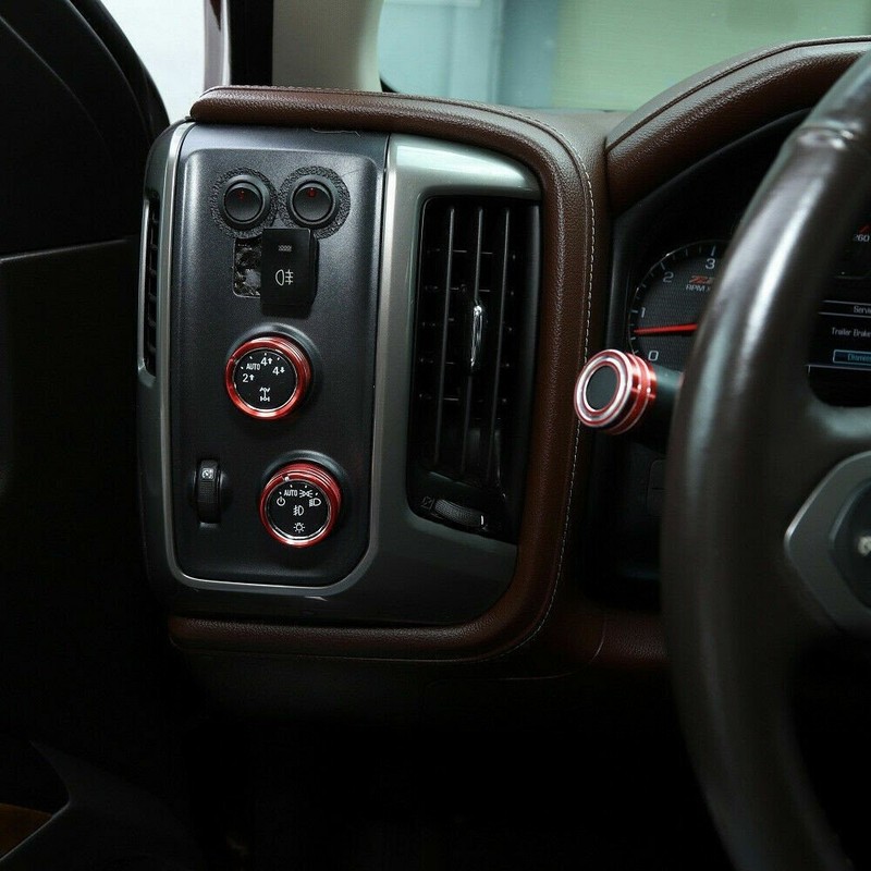 Center Console Switch Knob Cover Decor Bezels Trim for Chevy Silverado 14-18 EW gallery
