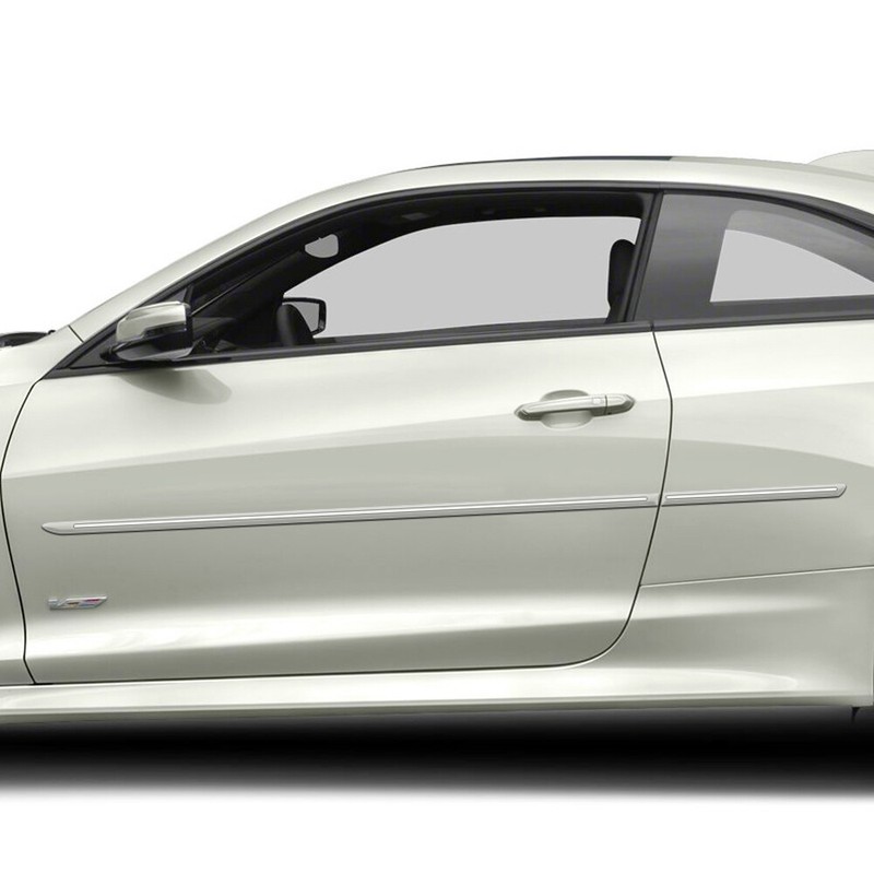 For: Cadillac ATS 2DR 2015-19 Painted Side Moldings w/ Chrome Inserts #CF-ATS2DR