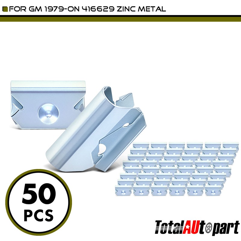 50x Upholstery Retainer Clips Fasteners for GM 1979-on 416629 Durable Metal Zinc