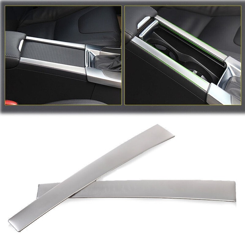2x Holder Center Console Trim Frame Panel Cover Chrome For Volvo XC60 2009-2017