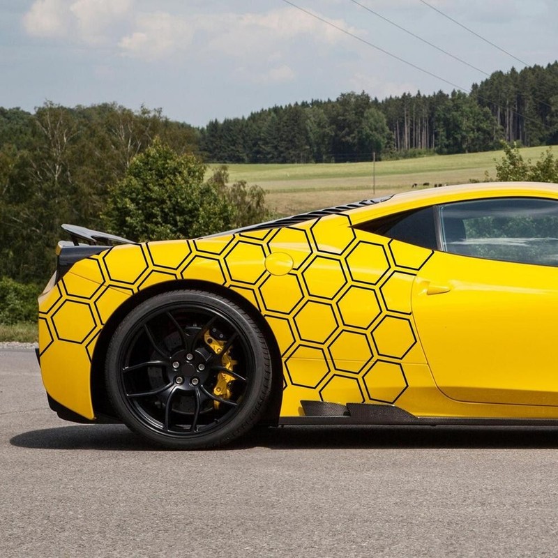 Sticker Body Side Waist Line Vinyl Decals Hexagon Honeycomb Pattern For Car Door