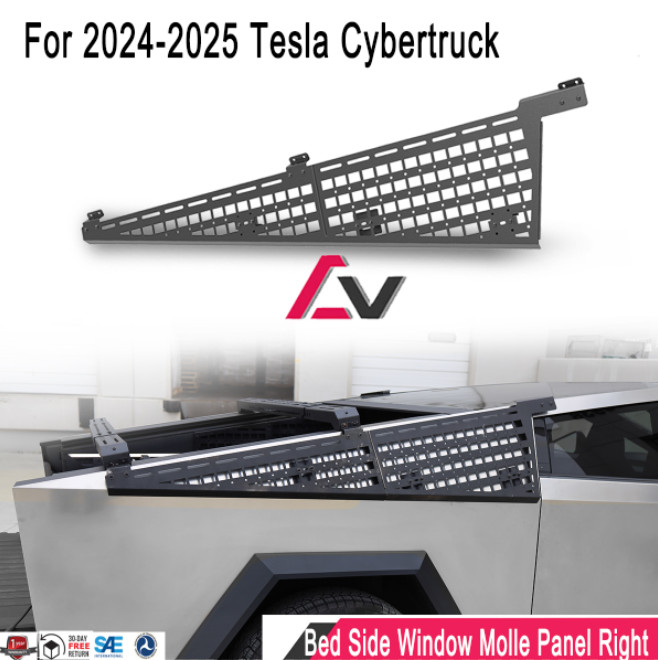 Bed Side Window Molle Panel Right side for 2024-2026 Tesla Cybertruck Offrod