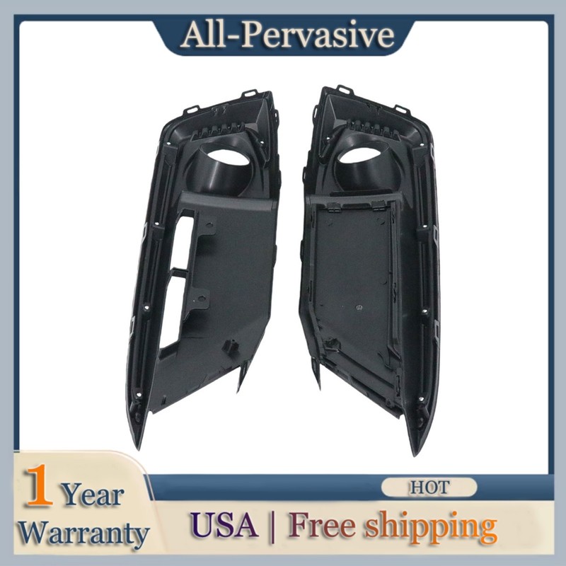 For 2019 2020 2021 Honda Civic Pair Front Bumper Fog Light Cover Black Cover Set gallery
