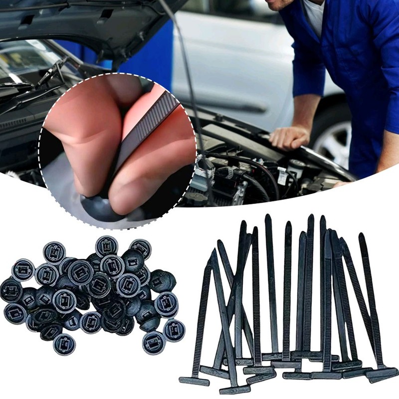 Black Car Self-Locking Nylon Universal Cable Ties Buckle Fixed Straps Zip Ties