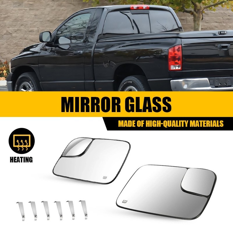 Heated Towing Mirror Glass for Dodge Ram 1500 2500 3500 Driver Passenger Side 2x