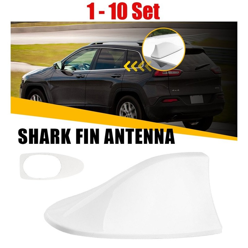 1-10x Car Shark Fin Antenna White Cover Roof Radio Signal Aerial For Hyundai Kia