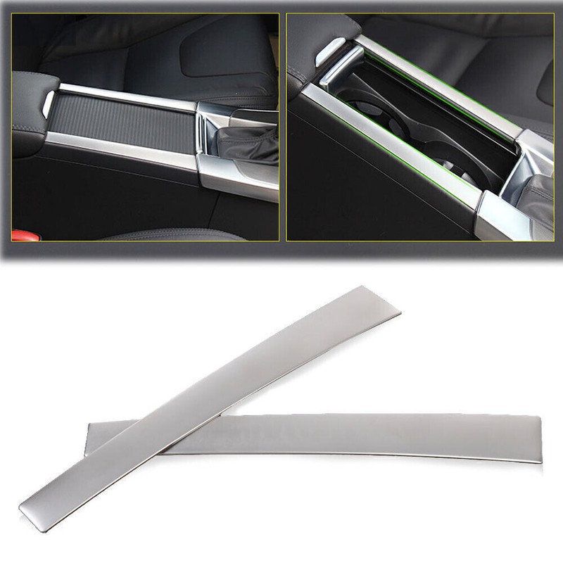 2x Holder Center Console Trim Frame Panel Cover Chrome For Volvo XC60 2009-2017