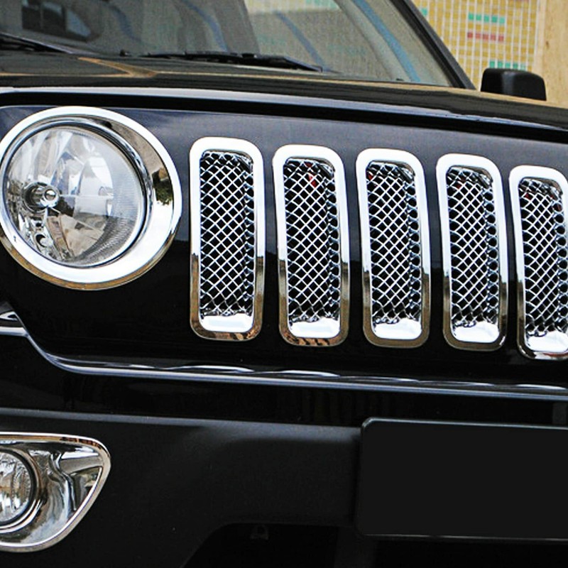 Chrome Front Grille Grill Mesh Insert Trim Cover for 2011-2016 Jeep Patriot 7pcs gallery