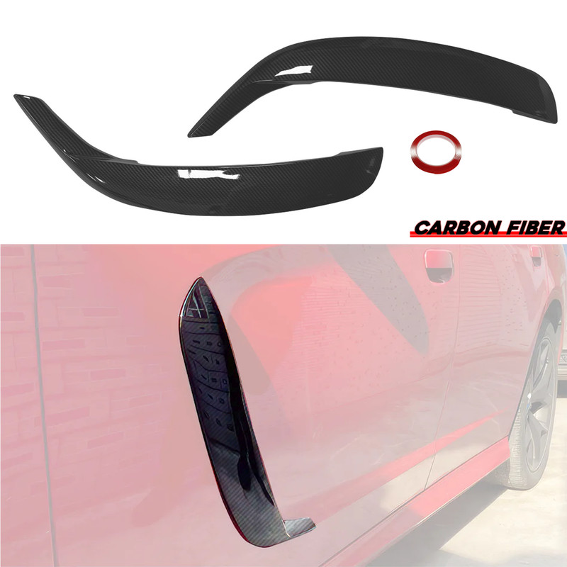 Front Door Side Fin Vents Carbon Fiber ABS Fits 2015-23 Dodge Charger All Models