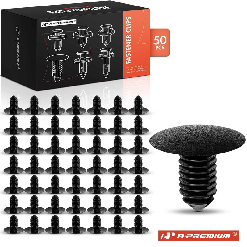A-Premium 50Pcs Nylon Engine Compartment & Front End Retainer Clips for GM Chevy