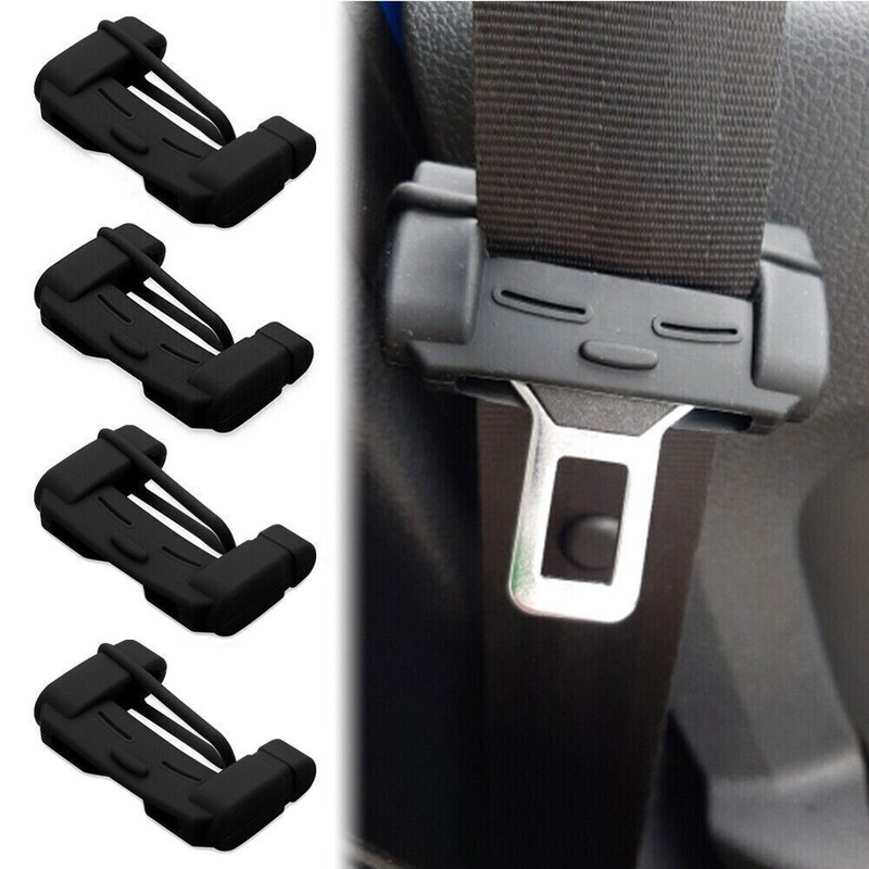 4x Black Car Seat Belt Buckle Cover Clip Anti-Scratch Protector Car Accessories