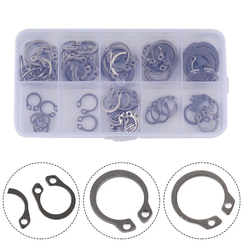 1set- 304 Stainless Steel* External Circlip Retaining Ring Assortment 8-18mm Set